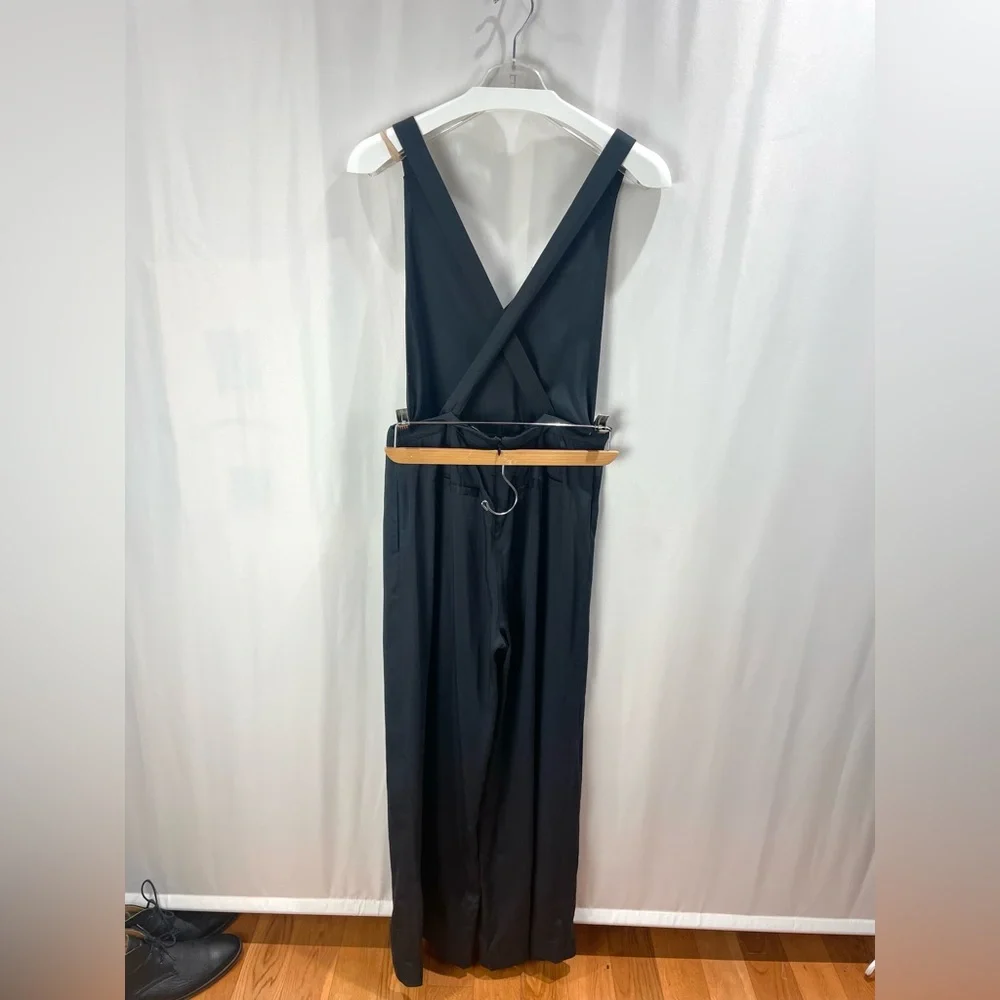 Bobi Black Revolve Black Modal Cotton Cross Back Wide Leg Jumpsuit Size S - Picture 5 of 11